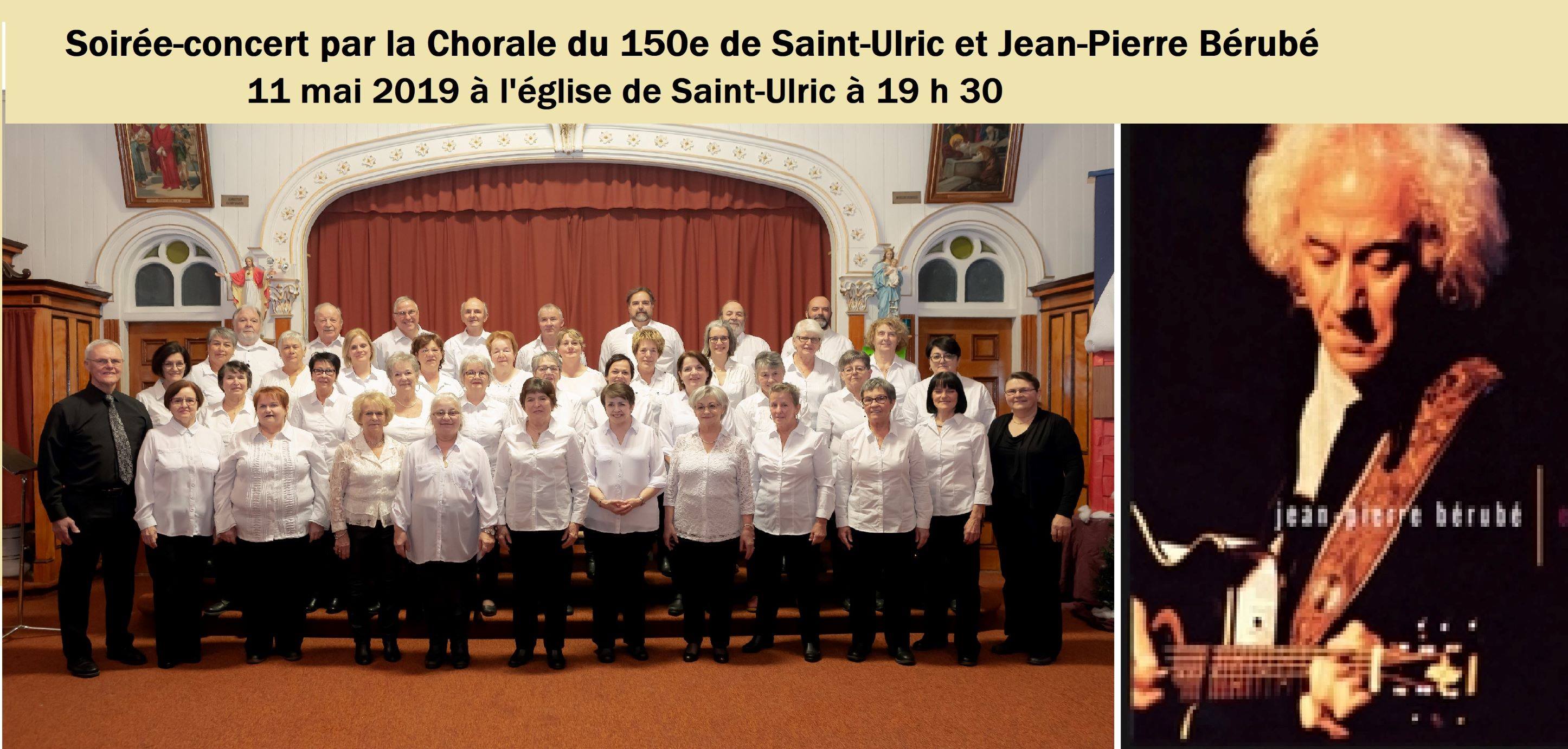 Spectacle chorale du 150ème et Jean-Pierre Bérubé le 11 Mai 2019