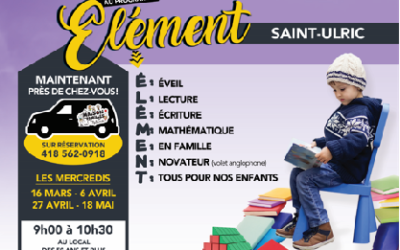 Activité GRATUITE pour les familles avec enfant de 0-5 ans dès le 16 mars